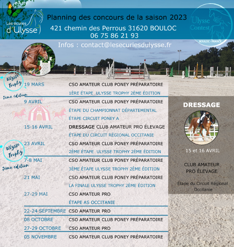 Planning des Concours 2023